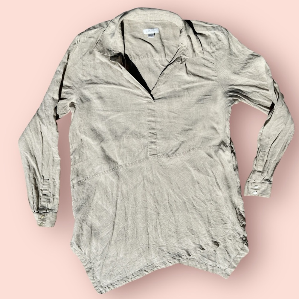 J Jill %100 Linen Minimal Lagenlook Tunic Top